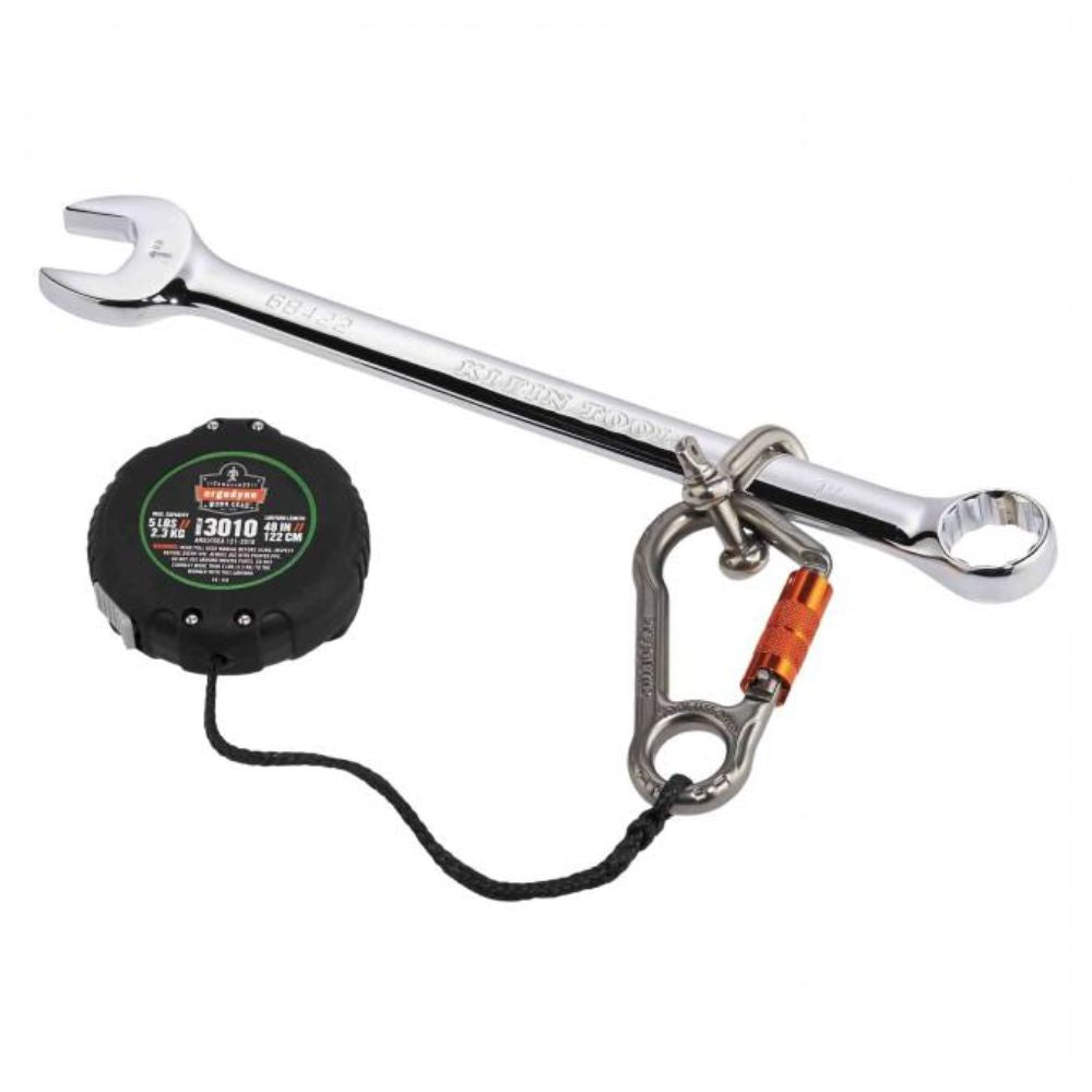 Ergodyne Squids 3010 Retractable Tool Lanyard - Locking Carabiner + Belt Clip